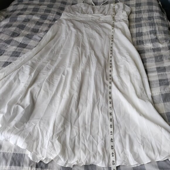 Maxi Dress Solid Gathered Top Spaghetti Straps Back Tie Cute Bow! - Picture 16 of 16